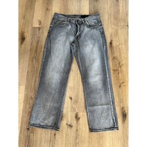 TK Axel Y2K Relaxed Straight Jeans Men 36x32 Gray Faded Cotton Denim